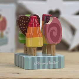 Wooden Ice Lollies Pretend Play Role Play Toys Creative Imaginative Wooden Ice Lolly Set Play Food
