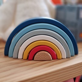 Wooden Rainbow Stacking Arches Toy Wooden Rainbow Stacking Arches Toy