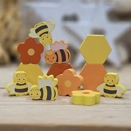 Orange Tree Wooden Stacking Game Toy Gifts For Children Wooden Stacking Honey Bees Family Fun