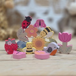 Orange Tree Wooden Stacking Game Toy Gifts For Children Wooden Stacking Spring Garden Family Fun