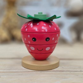 Wooden Strawberry Stacking Ring Orange Tree Wooden Gifts For Children Stacking Toy Numbers Counting Wooden Strawberry