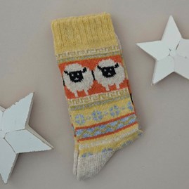 Wool Blend Sheep Socks in Yellow Warm Cosy Snuggly Winter Socks Clothing Accessories Christmas Gifts Birthday Gifts Wool Alpaca Blend