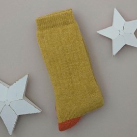 Wool Blend Socks in Mustard Yellow & Orange Warm Cosy Snuggly Winter Socks Clothing Accessories Christmas Gifts Birthday Gifts Wool Alpaca Blend