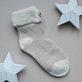 Wool Blend Striped Ankle Socks in Beige Wool Blend Womens Ankle Socks Mother's Day Gifts Valentine Gifts Warm Soft Cosy Socks