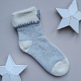 Wool Blend Striped Ankle Socks in Grey Wool Blend Womens Ankle Socks Mother's Day Gifts Valentine Gifts Warm Soft Cosy Socks