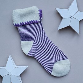 Wool Blend Striped Ankle Socks in Purple Wool Blend Womens Ankle Socks Mother's Day Gifts Valentine Gifts Warm Soft Cosy Socks