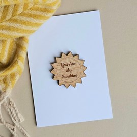 'You Are My Sunshine' Sun Pocket Token and Card Wooden Sentiment Token Wooden Keepsake Gift Sentiment Gifts Sentiment Greetings Card