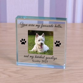 Personalised 'You Were My Favourite...' Pet Memory Photo Glass Token Sentiment Gifts Memorial Keepsake Gifts Animal Lover Gifts Pet Loss Gifts Glass Photo Token