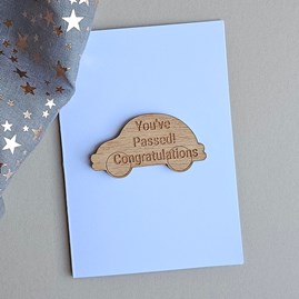 'You've Passed! Congratulations' Car Token and Card Wooden Sentiment Token Wooden Keepsake Gift Sentiment Gifts Sentiment Greetings Card