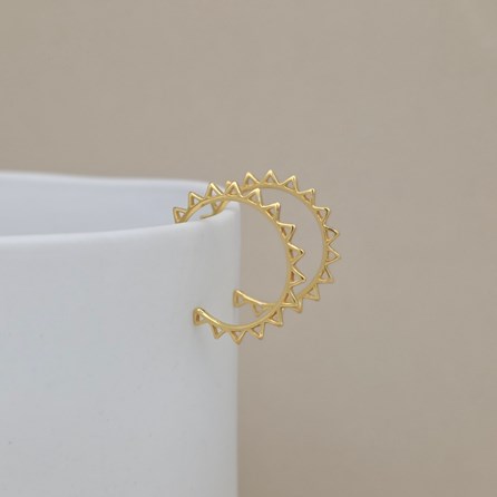 18ct Gold-Plated Sun Hoop Stud Earrings Sterling Silver Sun Hoop Stud Earrings Gold Plated Spikey Gifts For Her Wedding Jewellery