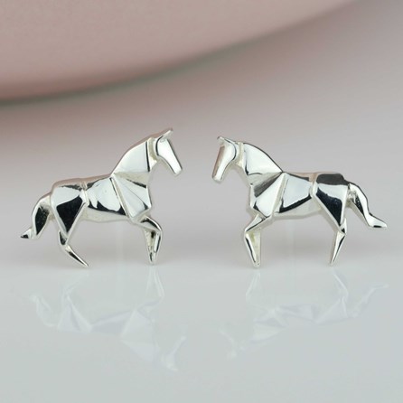 Sterling Silver Origami Horse Earrings Sterling Silver Origami Horse Earrings