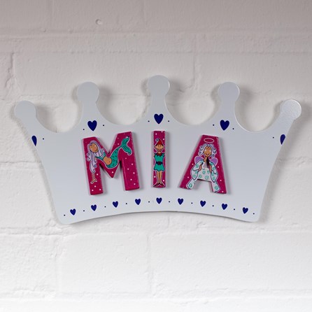 Wooden White Crown Name Plaque Wooden White Crown Name Plaque