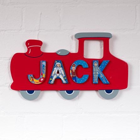Wooden Red Train Name Plaque Wooden Red Train Name Plaque