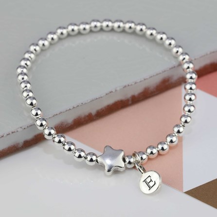 Personalised Jess Silver Star Bracelet Personalised Jess Silver Star Bracelet