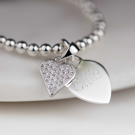 Personalised Children's Silver Heart Skinny Bracelet Personalised Children's Silver Heart Skinny Bracelet