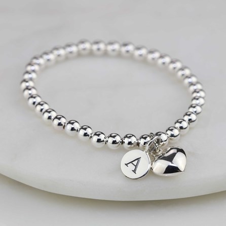 Personalised Children's Silver Heart Bracelet Bridal Jewellery Bridesmaid Jewellery Wedding Jewellery Flower Girl Maid of Honour Jewellery