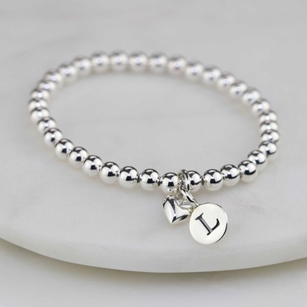 Personalised Child's Bracelet With Silver Heart Charm Bridal Jewellery Bridesmaid Jewellery Wedding Jewellery Flower Girl Maid of Honour Jewellery