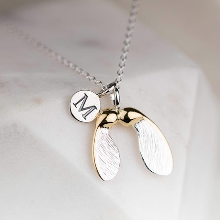 Personalised Sterling Silver Sycamore Seed Pendant Personalised Sterling Silver Sycamore Seed Pendant