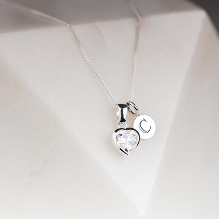Personalised Sparkly Heart Charm Pendant Personalised Sparkly Heart Charm Pendant