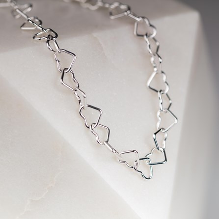 Solid Silver Interlocking Hearts Bracelet Solid Silver Interlocking Hearts Bracelet