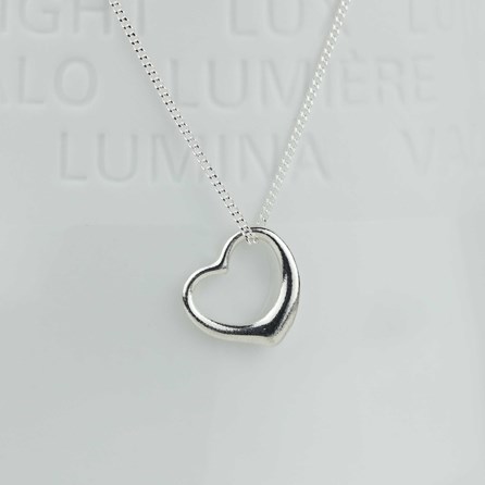 Solid Silver Open Heart Necklace Solid Silver Open Heart Necklace