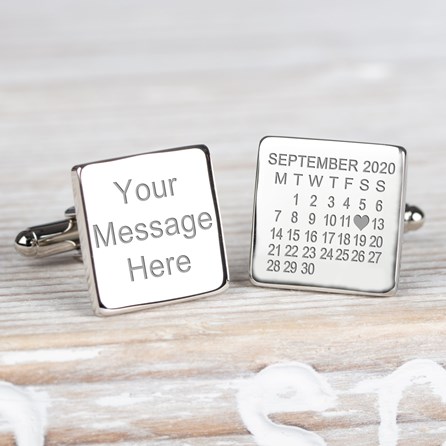 Personalised Special Date And Message Cufflinks Wedding Accessories For Men Wedding Gifts For Men Personalised Special Date And Message Cufflinks