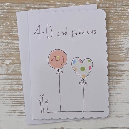 Exclusive Handmade Hand Drawn Unique Gift Card Greetings Cards Birthday Milestone Card 40th Birthday