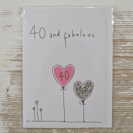 Exclusive Handmade Hand Drawn Unique Gift Card Greetings Cards Birthday Milestone Card 40th Birthday