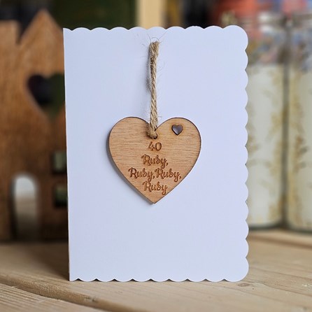 40th Ruby Anniversary Hanging Decoration and Card Wedding Anniversary Greetings Card Wedding Anniversary Gifts 40th Ruby Wedding Anniversary