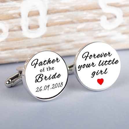 Personalised 'Forever Your Little Girl' Cufflinks Accessories For Men Jewellery For Men Clothing Accessories Personalised 'Forever Your Little Girl'