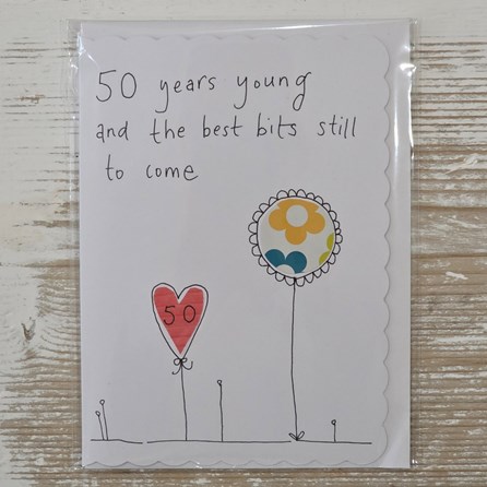Exclusive Handmade Hand Drawn Unique Gift Card Greetings Cards Birthday Milestone Card 50th Birthday