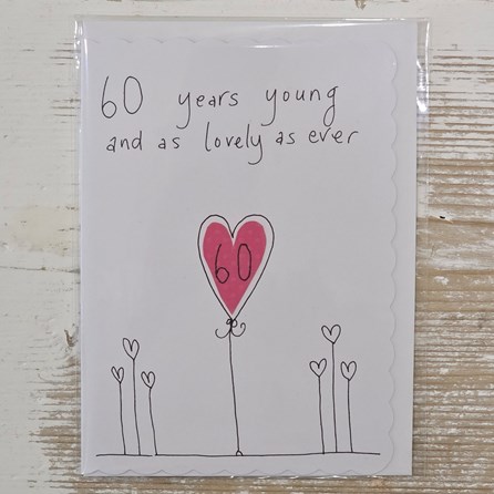 Exclusive Handmade Hand Drawn Unique Gift Card Greetings Cards Birthday Milestone Card 60th Birthday