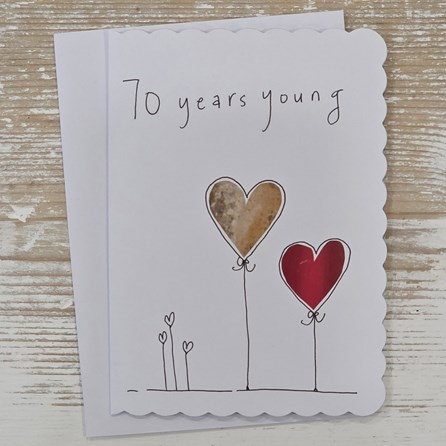 Exclusive Handmade Hand Drawn Unique Gift Card Greetings Cards Birthday Milestone Card 70th Birthday
