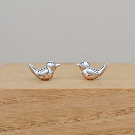 925 Silver and Rose Gold Christmas Robin Stud Earrings Sterling Silver Christmas Jewellery Xmas Gifts Secret Santa Stocking Fillers Robin Stud Earrings