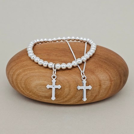 925 Silver Confirmation Cross Necklace and Bracelet Set Confirmation jewellery Confirmation gifts for girls necklace confirmation bracelet silver cross