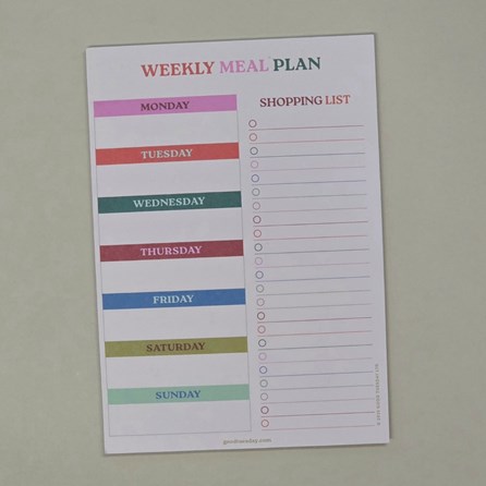 A5 Meal Planner & Shopping List - Work Hard, Play Nice To Do Notepad Making Lists Organisers Planners Notebooks Stationary Memo Pads