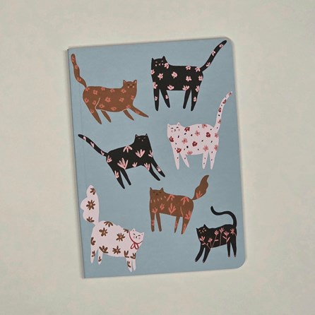 A5 Softback Journal - Cats Roger La Borde Softback Journal Notebook with Cats Illustrations A5