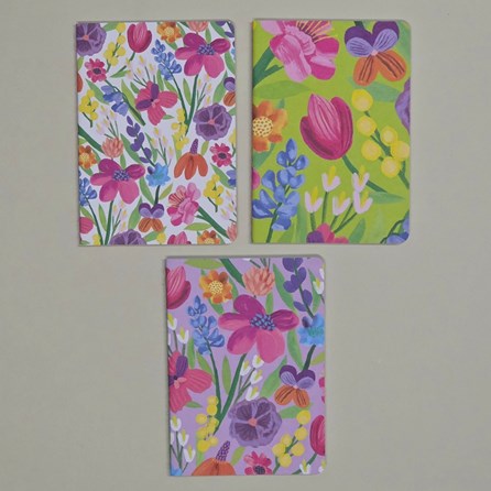 A6 Softback Notebook Set - Floral Supernova Home Accessories Flowers Daily Planner Notepad Memo Pads Notebooks Organisers