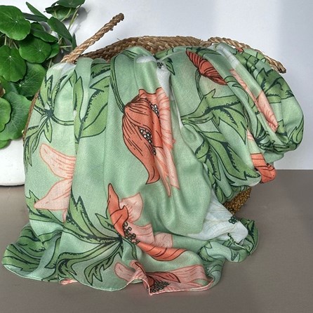 Anemone Print Scarf in Mint Green Gifts For Women Scarves And Accessories Anemone Print Scarf in Mint Green Bold Bright Floral
