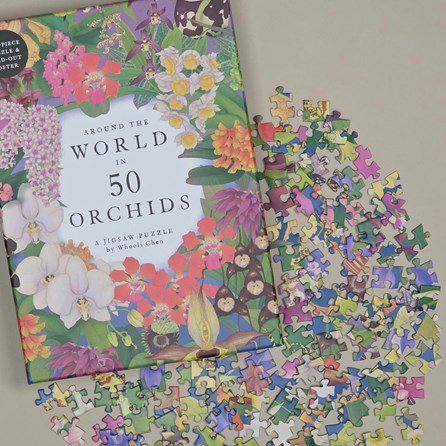 Around the World in 50 Orchids 1000-piece Jigsaw Puzzle Around the World in 50 Orchids 1000-piece Jigsaw Puzzle