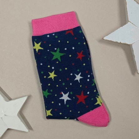 Bamboo Multi Star Socks in Navy Bamboo Multi Star Socks in Navy