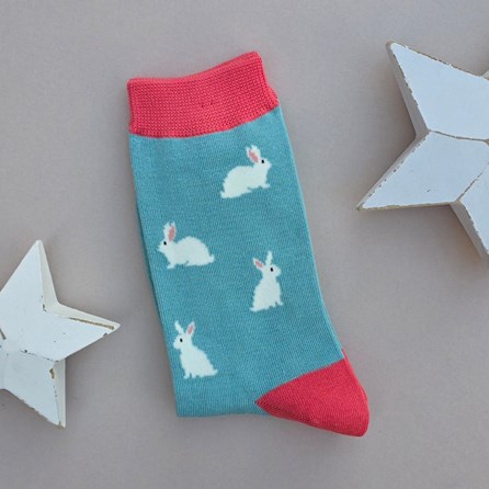 Bamboo Rabbit Socks in Duck Egg Bamboo Rabbit Socks in Duck Egg