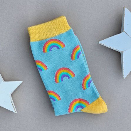 Bamboo Rainbows Socks in Duck Egg Ladies socks bamboo socks rainbows duck egg one size