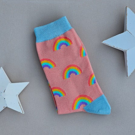 Bamboo Rainbows Socks in Salmon Ladies socks bamboo socks rainbows salmon one size
