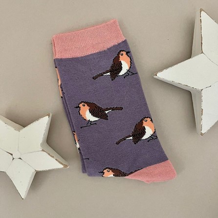 Bamboo Robins Socks in Lavender Ladies socks bamboo socks robin socks lavender one size