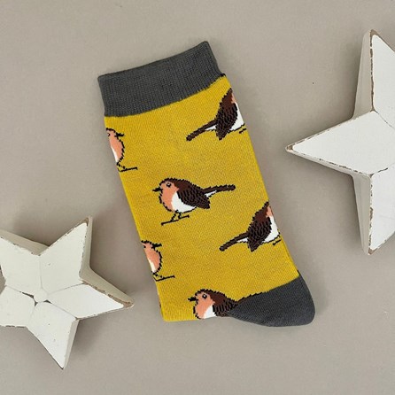 Bamboo Robins Socks in Yellow Ladies socks bamboo socks robin socks yellow one size