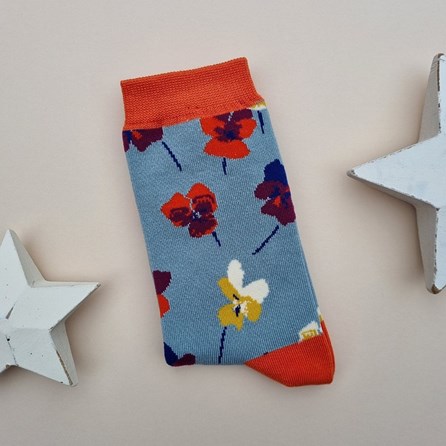 Bamboo Violas Socks in Denim Blue Ladies socks bamboo socks violas denim blue one size