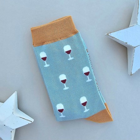 Bamboo Wine Glass Socks in Duck Egg Blue Ladies socks bamboo socks wine glass duck egg blue one size
