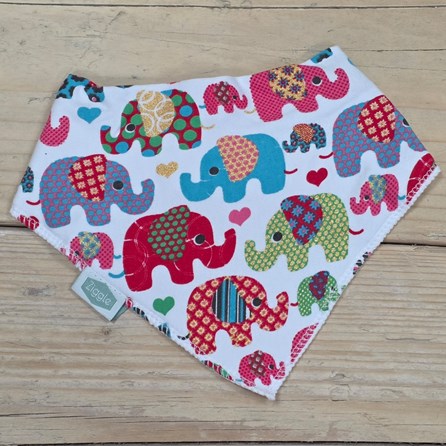 Bandana Dribble Bib - Elephants New Baby Gifts Newborn Gifts Super Soft Dribble Bib Colourful Design Cotton Fleece Adjustable