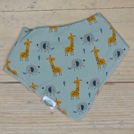 Bandana Dribble Bib - Giraffe and Elephants New Baby Gifts Newborn Gifts Super Soft Dribble Bib Colourful Design Cotton Fleece Adjustable Animal